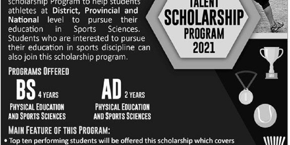 Scholarship Program for Sports Talent 2021 for BS and AD Students