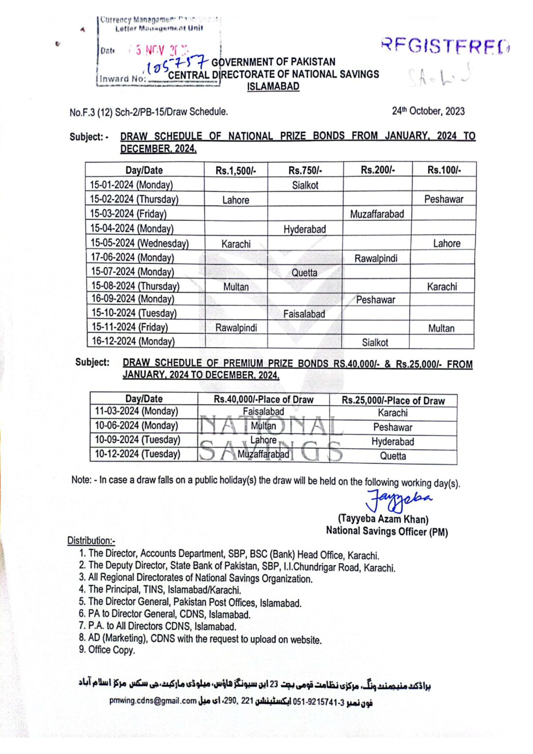 Prize Bond Schedule 2025 From January to December Finance Updates